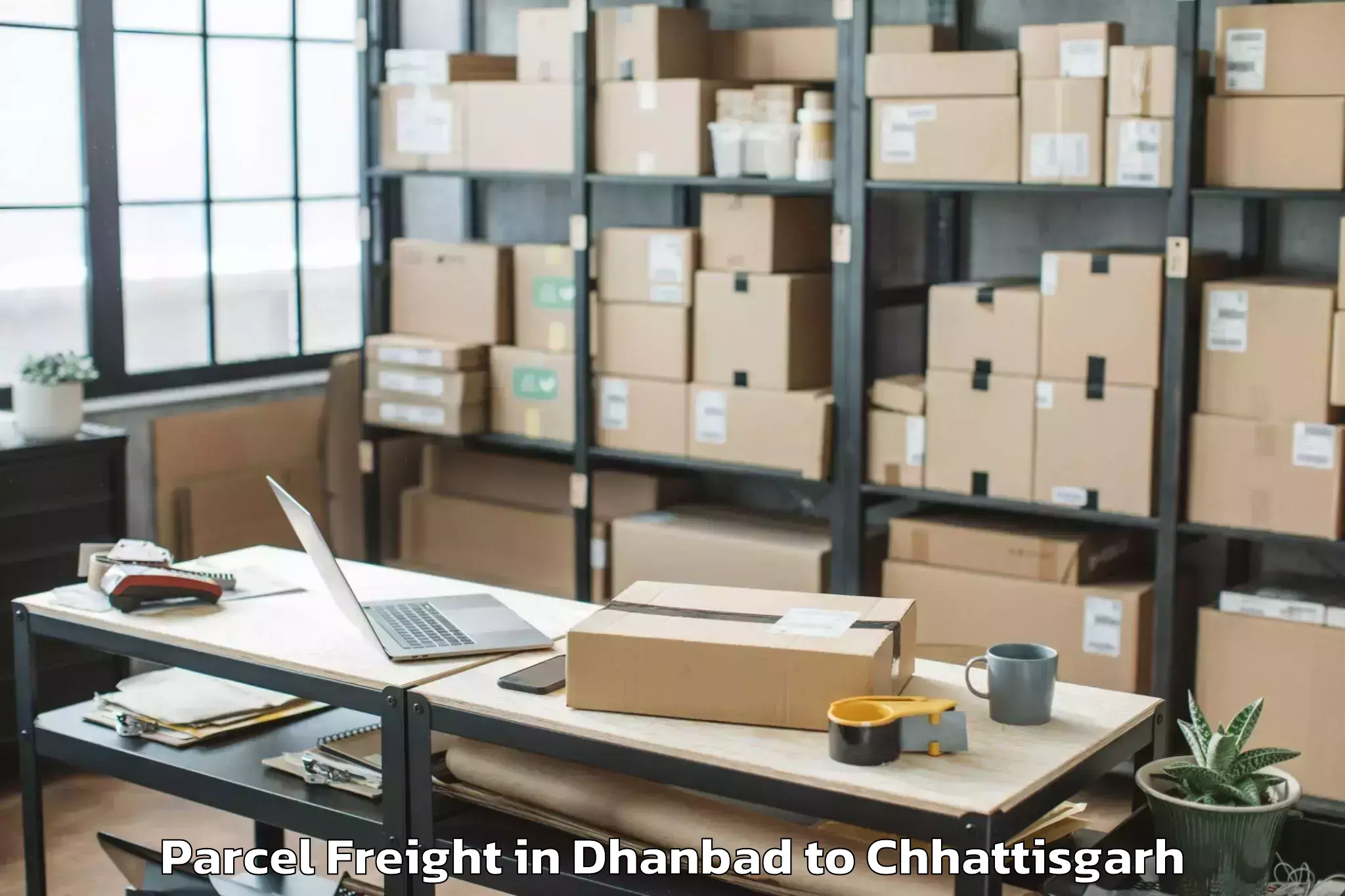 Comprehensive Dhanbad to Bilaspur Parcel Freight